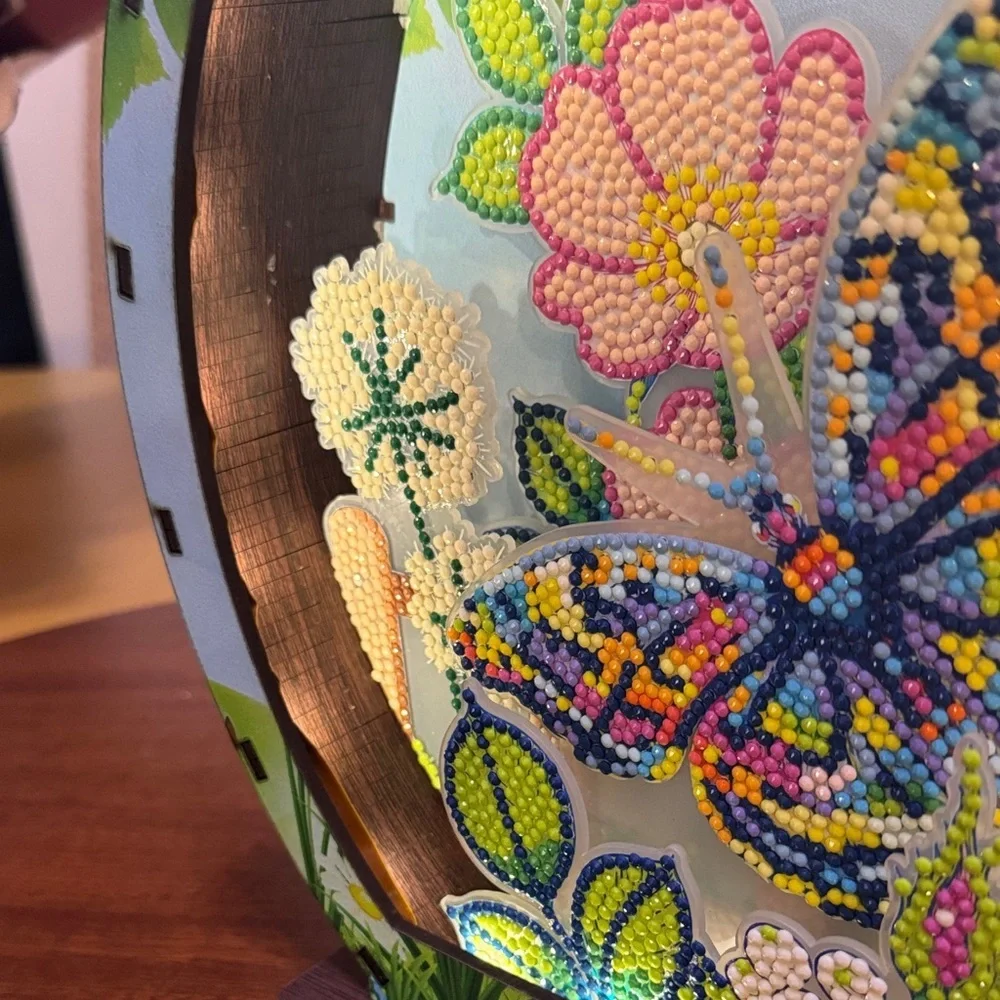 Finished 3D light up spring butterfly/flowers diamond art - Picture 6 of 7
